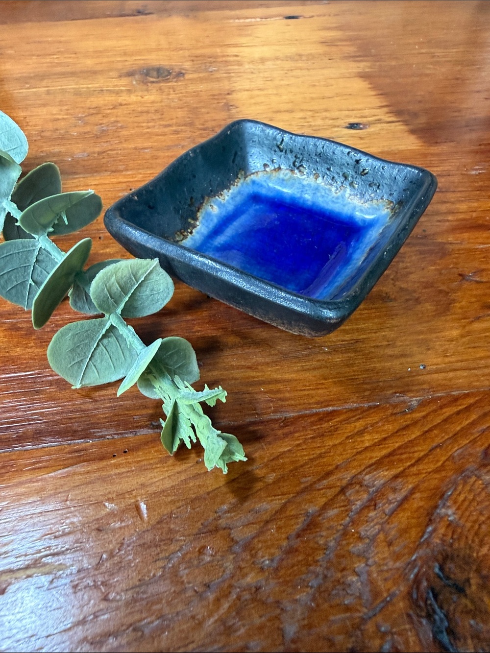 🍱 Blue Glazed Soy Sauce Square Dish